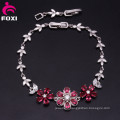 Elegant Style White Gold Plated Wholesale Gemstone Bracelet Charms